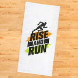 Rise And Run / Turuncu - Yeşil Yazılı Spor Havlusu