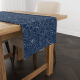 Drawing Garden Navyblue Runner Örtü