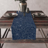 Drawing Garden Navyblue Runner Örtü