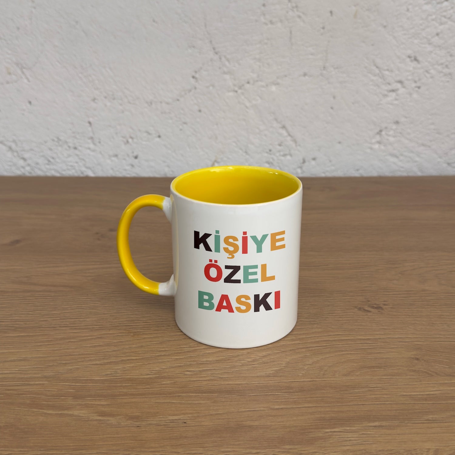 Kişiye Özel İçi / Dışı Renkli Kulplu Bardak