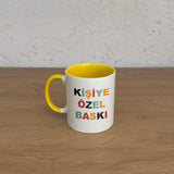 Kişiye Özel İçi / Dışı Renkli Kulplu Bardak