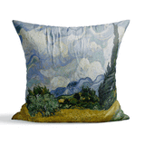 Selvi Ağaçlı Buğday Tarlası Çift Taraflı Kırlent Kılıfı 2 Adet