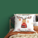 Christmas Town &amp; Deer Double Sided Throw Pillow Cover Set