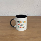 Kişiye Özel İçi / Dışı Renkli Kulplu Bardak