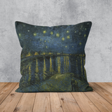 Starry Night Over the Rhône - Rhone Üzerinde Yıldızlı Gece Çift Taraflı Kırlent Kılıfı 2 Adet