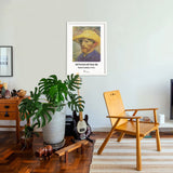 Vincent Van Gogh Hasır Şapkalı Otoportre Poster