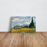 Wheat Field with Cypresses - Wheat Field with Cypress Trees Canvas Print