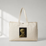 Skull of a Skeleton with Burning Cigarette Daily Tote Bag