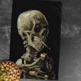 Skull of a Skeleton with Burning Cigarette Kitchen Towel