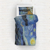 Road with Cypress and Star &amp; The Starry Night Double-Sided Duvet Cover Set