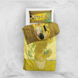 The Kiss &amp; Sunflowers Double-Sided Duvet Cover Set