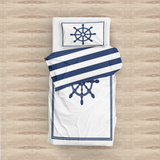 Sailor Badge & Dümen / Blue Çift Taraflı Nevresim Takımı