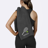 Tennis Racket / Anthracite Sports Towel
