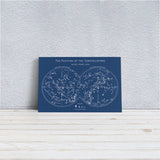 The Constellations Blueprint - Star Chart Canvas Painting