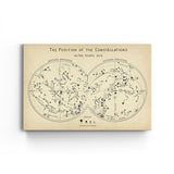 The Constellations Vintage - Yıldız Haritası Kanvas Tablo