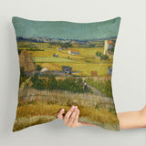 The Harvest / Blue Car Harvest Scene Double Sided Cushion Cover 2 Pieces