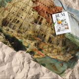 Tower of Babel Painting Beach Towel