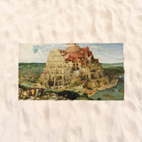 Tower of Babel Painting Beach Towel