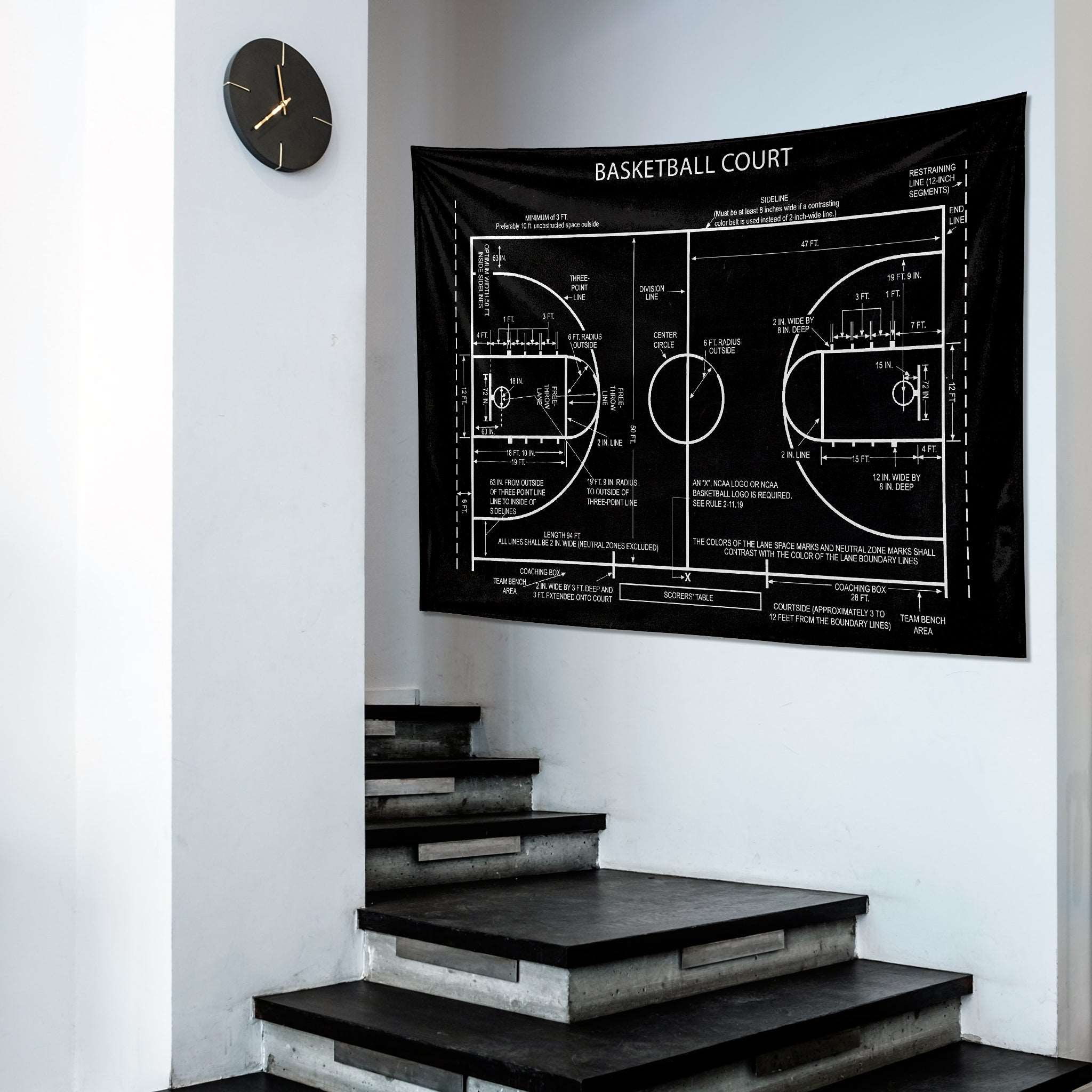 Basketball Court Chalkboard - Basketbol Sahası Duvar Örtüsü