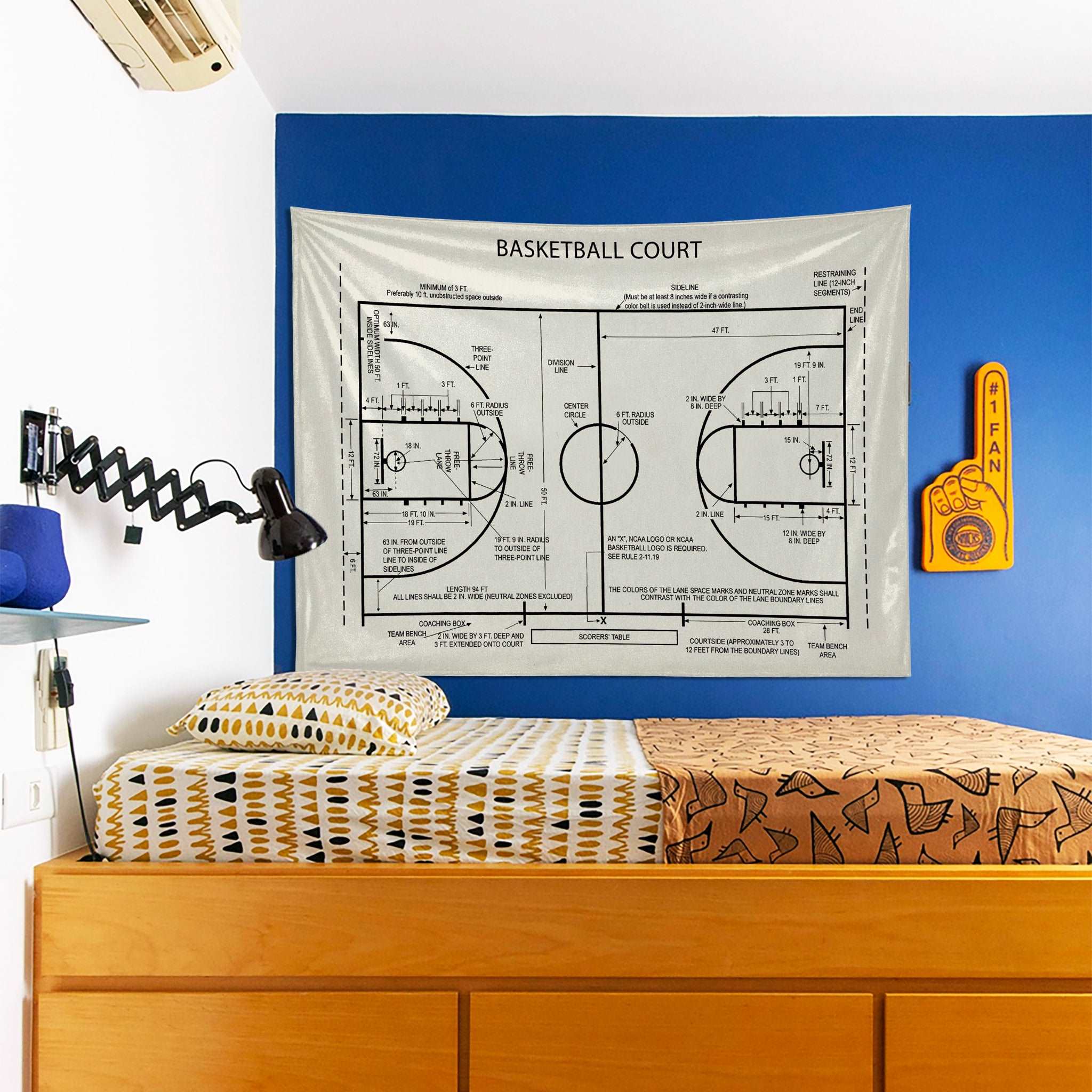 Basketball Court Ivory - Basketbol Sahası Duvar Örtüsü