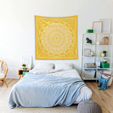 Yellow Bohemian Mandala Duvar Örtüsü