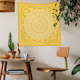 Yellow Bohemian Mandala Duvar Örtüsü