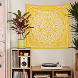 Yellow Bohemian Mandala Duvar Örtüsü