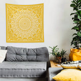 Yellow Bohemian Mandala Duvar Örtüsü