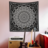 Black Bohemian Mandala Duvar Örtüsü