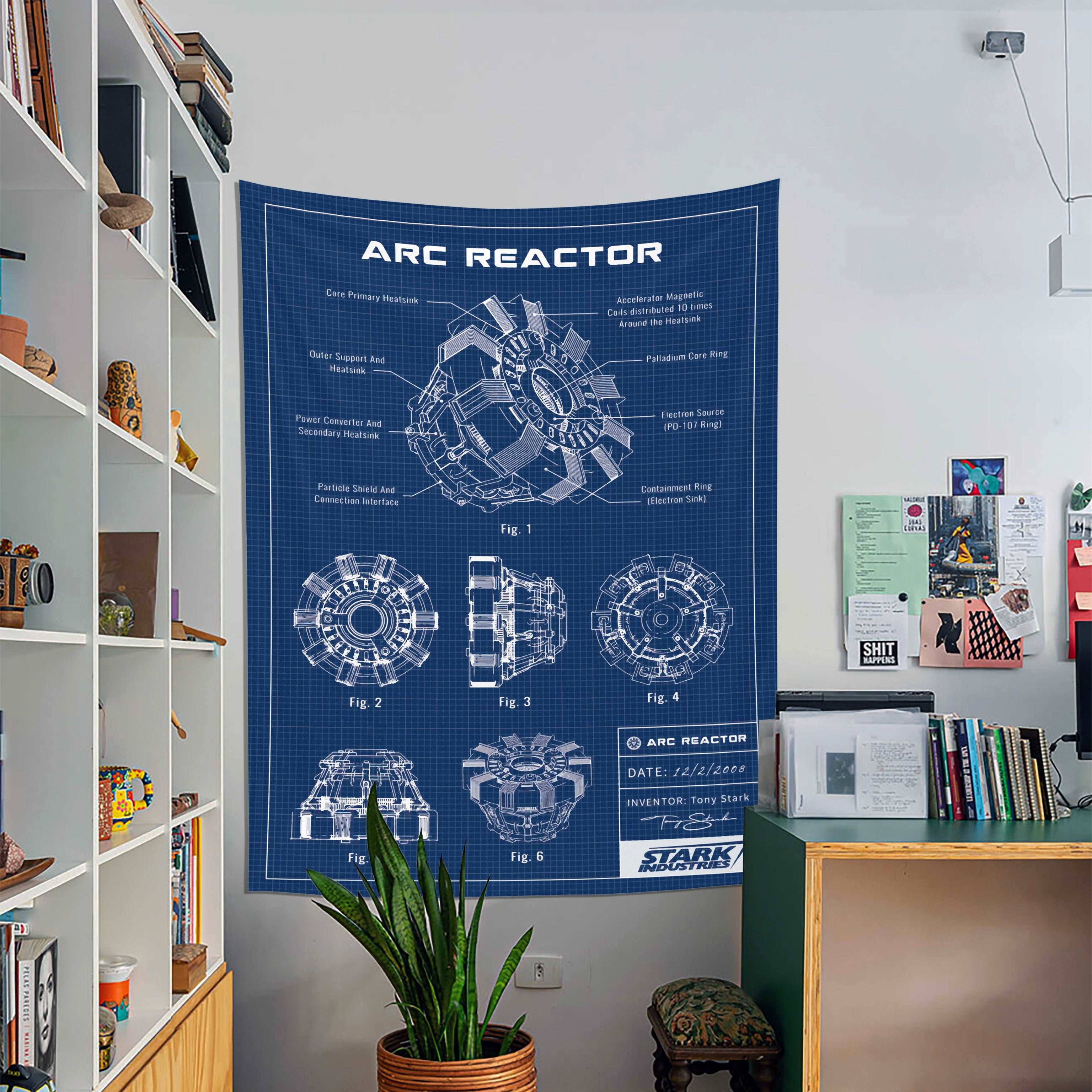 Arc Reactor Blueprint - Duvar Örtüsü