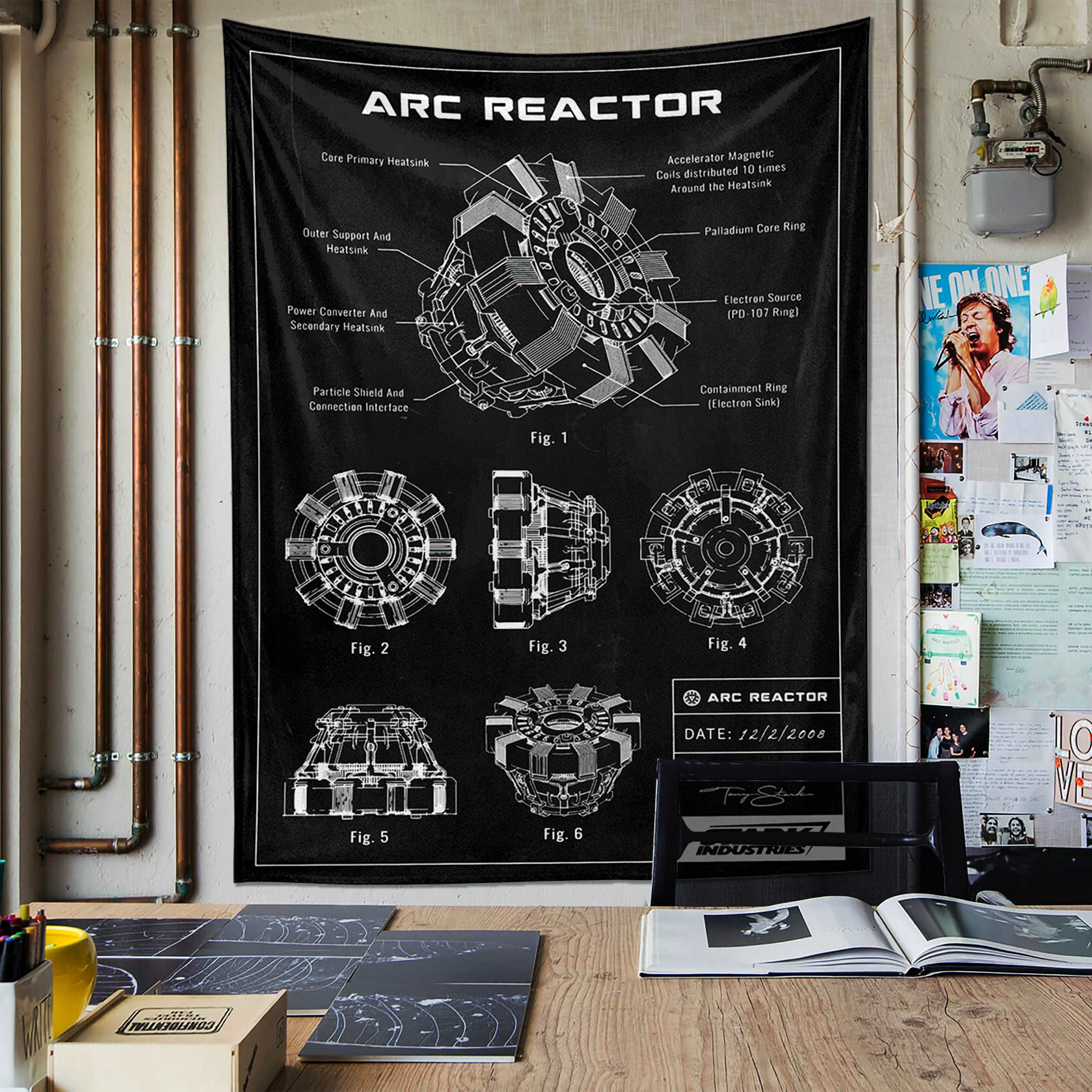 Arc Reactor Chalkboard - Duvar Örtüsü