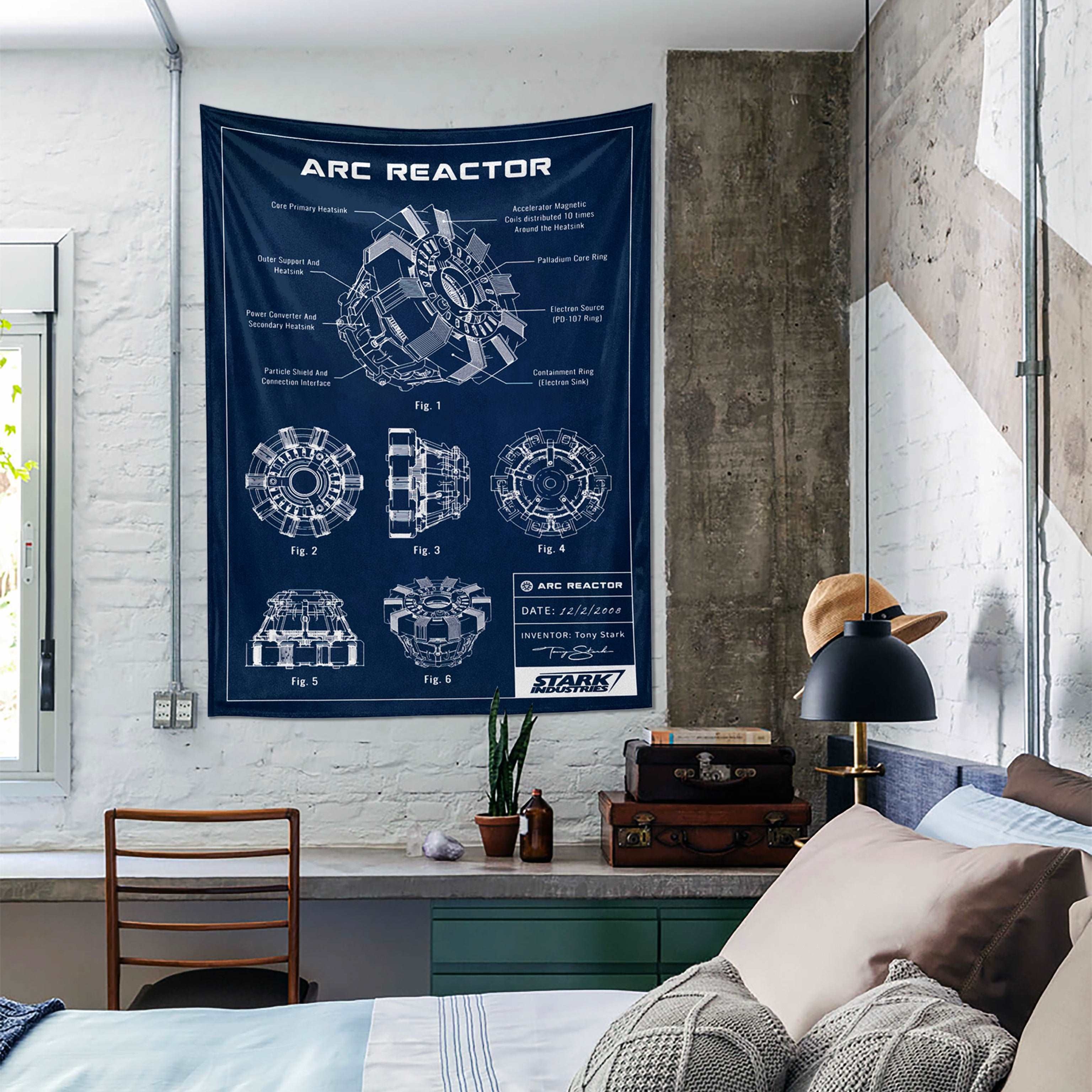 Arc Reactor Navy Blue - Duvar Örtüsü
