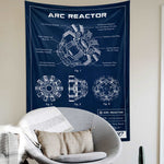 Arc Reactor Navy Blue - Duvar Örtüsü