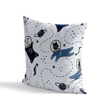 Animals at Space - Hayvanlı Çift Taraflı Kırlent Kılıfı 2 Adet