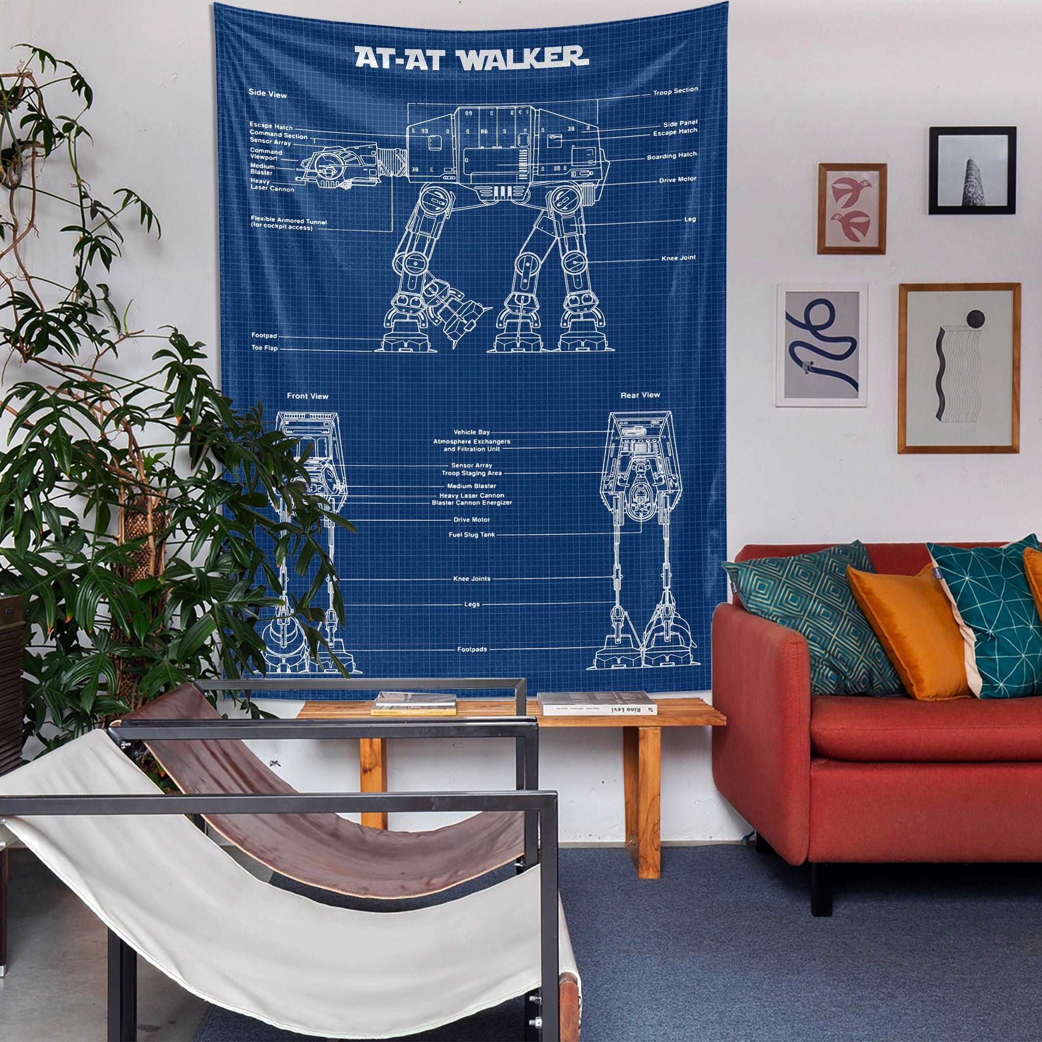 AT-AT Walker Blueprint - Duvar Örtüsü