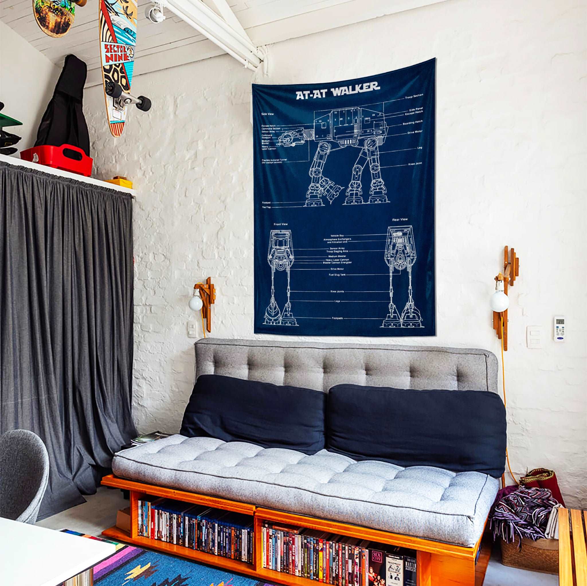 AT-AT Walker Navy Blue - Duvar Örtüsü