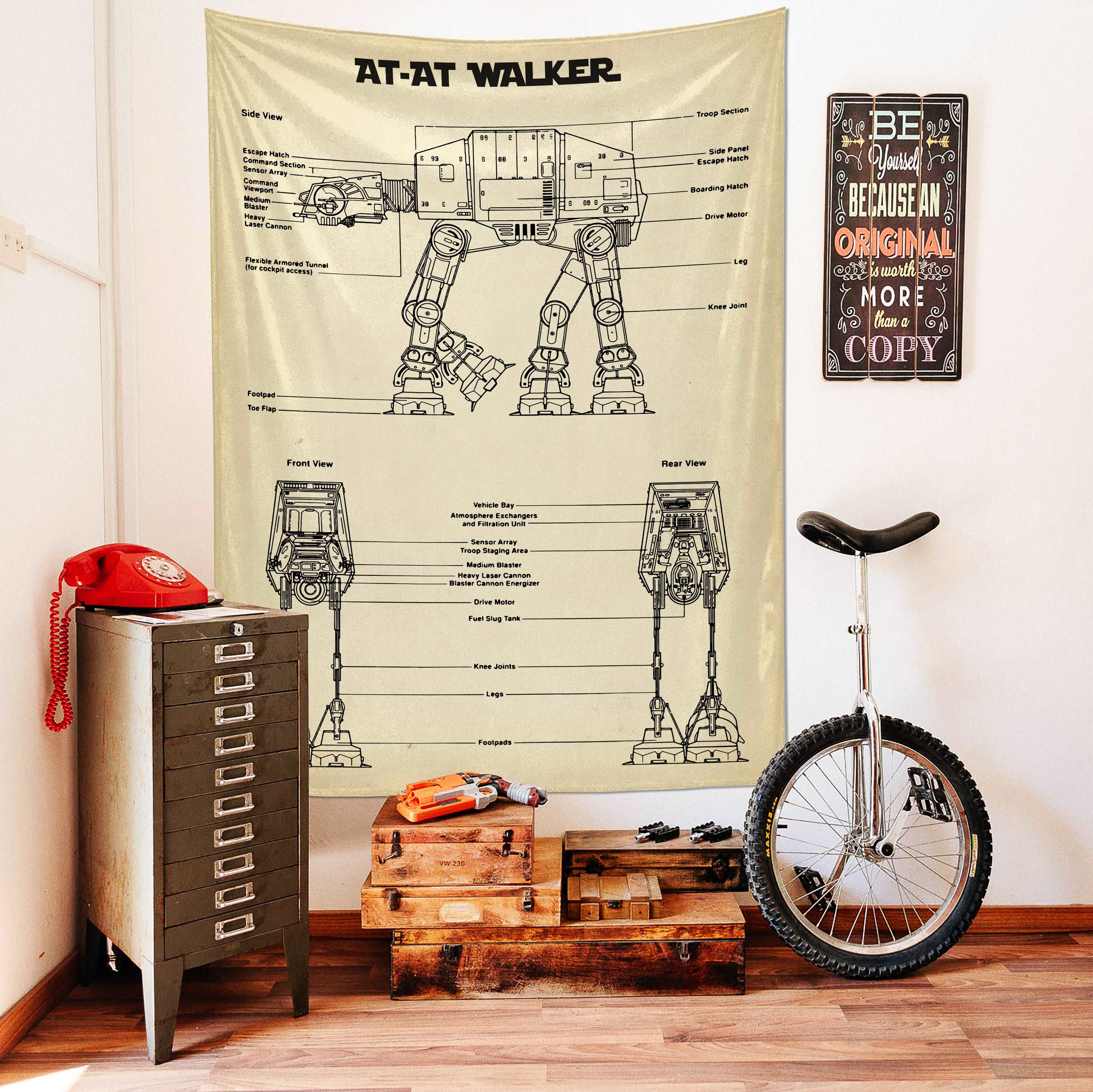AT-AT Walker Vintage - Duvar Örtüsü
