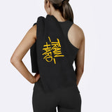 Train Hard / Black - Yellow Sports Towel