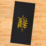 Train Hard / Black - Yellow Sports Towel