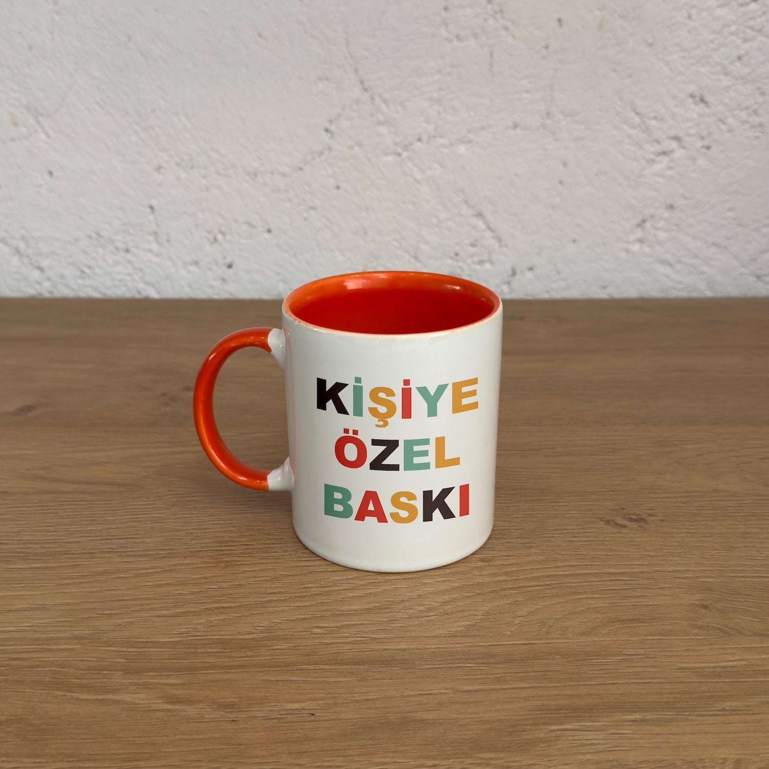 Kişiye Özel İçi / Dışı Renkli Kulplu Bardak