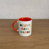 Kişiye Özel İçi / Dışı Renkli Kulplu Bardak