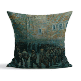 Tutuklular Çemberi - Prisoners Exercising Çift Taraflı Kırlent Kılıfı 2 Adet