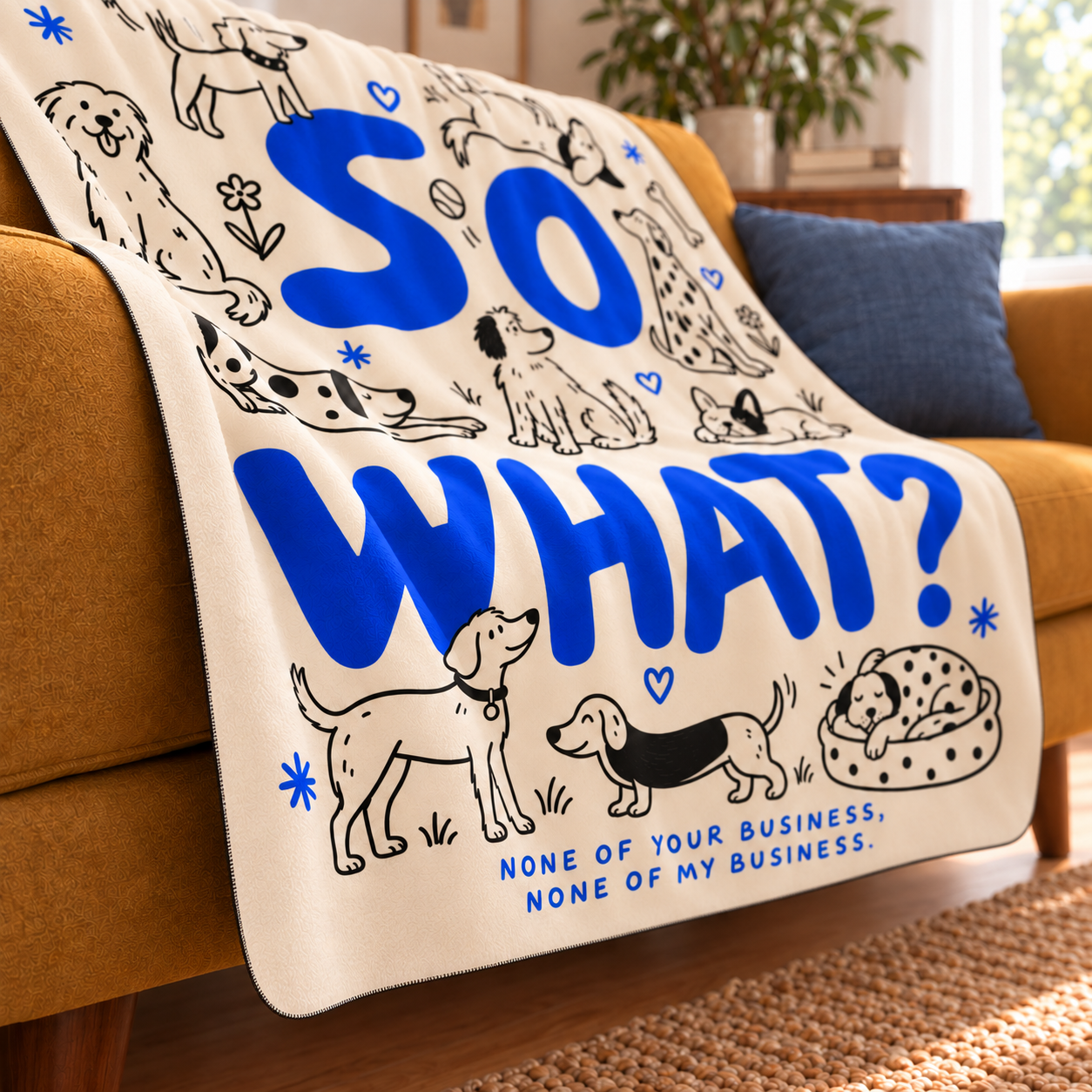 So What Polar TV Battaniyesi — yandan kenar ve ince dikiş detayı