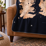 Game Of Thrones Map Polar Tv Battaniyesi — kenar dikişi ve ince doku yakın çekimi