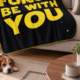 May The Force Be With You - Star Wars Polar Tv Battaniyesi — kenar dikişi ve ince doku yakın çekimi