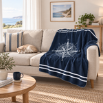 Compass Navyblue / Pusulalı Marin Temalı Polar Tv Battaniyesi — Ek açı