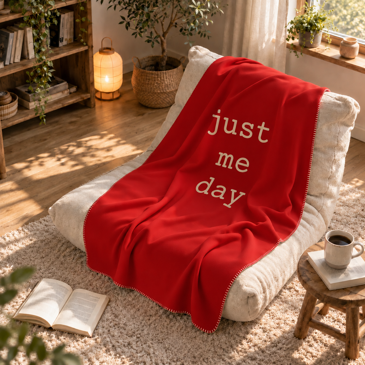 Just Me Day Burgundy Polar Tv Battaniyesi — aynı ortamda çapraz görünüm