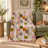 Pastel Cat Pattern – Kedi Desenli Polar Tv Battaniyesi — Yeni ev sahnesi 22 Eylül