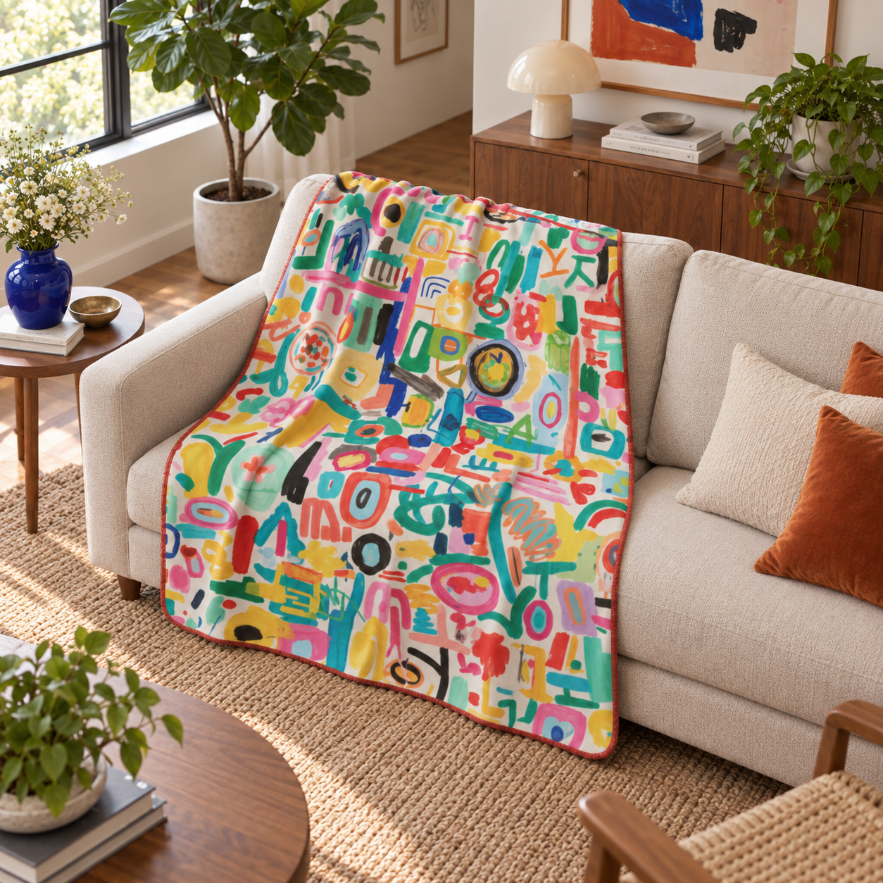 Joyful Abstract Polar Tv Battaniyesi — aynı ortamda çapraz görünüm