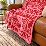 New York Daydream Polar TV Battaniyesi — yandan kenar ve ince dikiş detayı